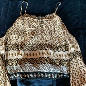 Bell sleeved cold shoulder